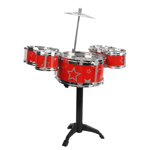 ZJchao Kids Drum Set Kleinkind Jazz Drum Kit 5 Schlagzeug 1 Cymbal 2 Drumsticks mit Stand for Boys Girls Educational Musical Toy (Rot) von ZJchao