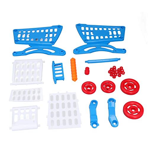 ZJchao Kindereinkaufswagen, Einkaufswagen für Pädagogische Einkaufswagen Spielen Essen Spielzeug Kindereinkaufswagen Set Kleinkindeinkaufswagen für Lernentwicklung (Blue) von ZJchao