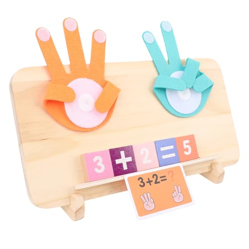 ZJchao Kleinkinder Mathematik Lernen Spielzeug Palm Math Bildungsspielzeug Doppelseitig Fingerzählern Zahlenverfolgung Board mit Holzstift für Vorschulstudienstudiengüter von ZJchao