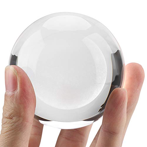 ZJchao Kristallkugel, Glasball 8 cm Klare Transparente Dekorative Quarz -Glücksglaskugel Papiergewicht Kristall Display Skulptur Home Office Handwerk Crystal Sphere für Frauen Freunde (Mond) von ZJchao