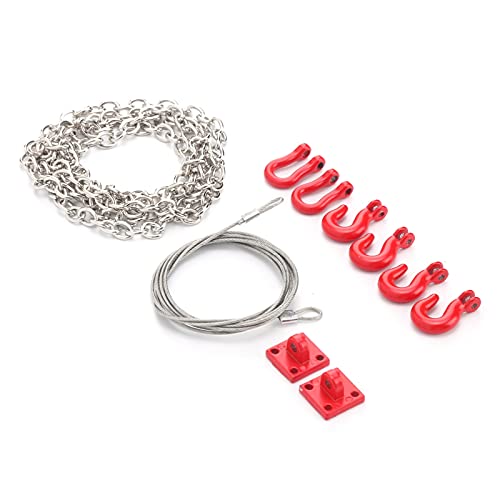 ZJchao Metallanhängerkette und Schlepphakenschnalle, U -Form -Schlepptau Stahl Schleppseil RC Car Decoration RC Crawler Accessoires Anhängerketten mit Haken für 1/10 Crawler Model Cars Teile Teile von ZJchao