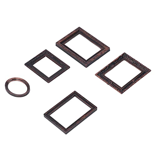 ZJchao Mini -Bilderrahmen, 5pcs Vintage Frames Gold Bilderrahmen Vintage Antique Harzrahmen Tabelle Top Display -Rahmen für /12 Puppenhaus von ZJchao