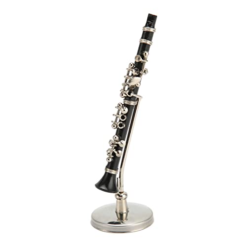 ZJchao Miniatur-Klarinettenmodell, Mini-Klarinetten-Replik, Winzige Klarinetten-Dekoration mit Ständer und Etui, für Musikliebhaber, Puppenhaus-Dekor, 7,9 cm von ZJchao