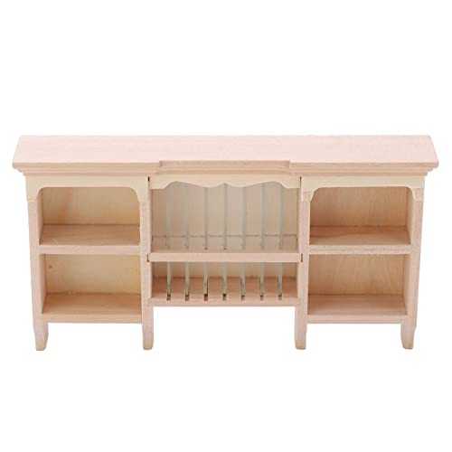 ZJchao Miniatur -Lagerschrank, Puppenhausschrank Mini -Lagerregal 1/12 Puppenhaus Wandschrank für Dollhouse Küche (Holzfarbe) von ZJchao