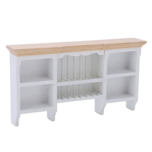 ZJchao Miniatur -Lagerschrank, Puppenhausschrank Mini -Lagerregal 1/12 Puppenhaus Wandschrank für Dollhouse Küche (White) von ZJchao