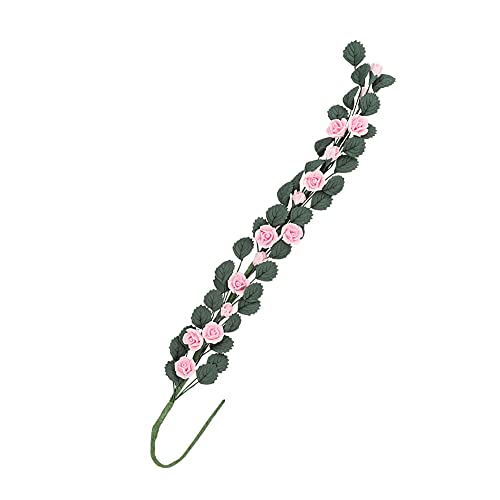 ZJchao Miniaturblumen, 1:12 Dollhouse Gartenszene Rose String Eile Swing Dekorative Langes Bouquet Fairy House Accessoires Miniaturpuppenpflanzen Dollhouse Rosenschnur (Pinke Rose) von ZJchao