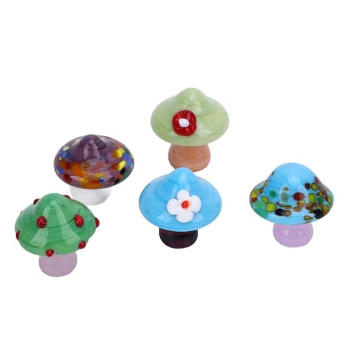 ZJchao Niedliche Pilzstatuen aus Kunstharz, Miniatur-Pilz-Ornament-Set für Glasbehälter und Gartendekorationen von ZJchao