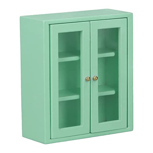 ZJchao Puppenhaus -Wandschrank, 1:12 Skala Dekoration Holz Miniaturschrank Puppenhauszubehör für Badezimmer Wohnzimmer (Green) von ZJchao