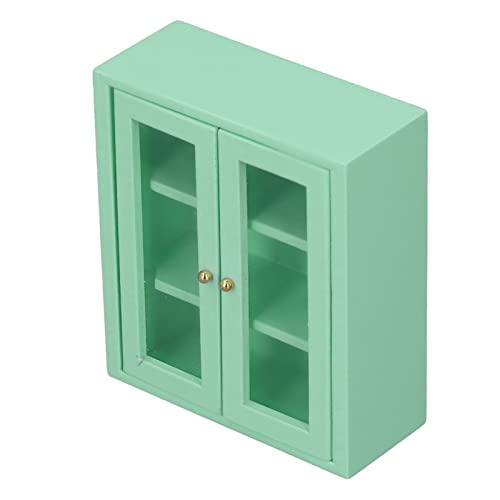 ZJchao Puppenhaus -Wandschrank, Holzminiaturschrank Dekoration 1:12 Puppenhauszubehör für Badezimmer Wohnzimmer (Green) von ZJchao