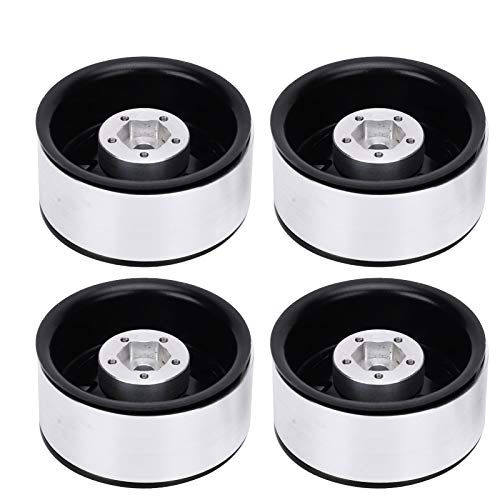 ZJchao RC Beadlock Wheel Rim Hub, Beadlock - 4pcs 1,9 Aluminiumlegierrad Rims Hubs Scx6 RC Autorad -Hubs für 1/10 RC Crawler für Axiale SCX10 (Black) von ZJchao