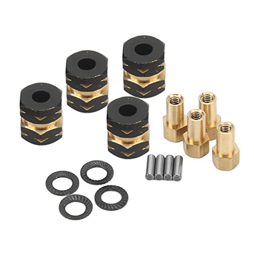 ZJchao RC Car Whex Hex Hub -Hub -Verlängerung, Messing mit Stiften RC Hex Adapter Messing Rad Gewicht Adapter für Axial SCX24 AXI90081 AXI00001 1/24 von ZJchao