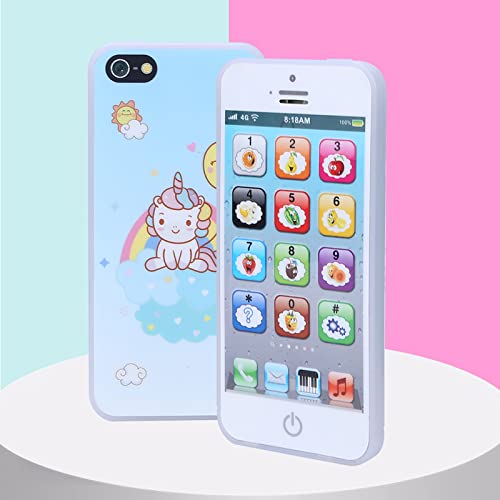 ZJchao Spanisch Lernen, Spielzeug mit Musik Leichter Touchsbildschirm Baby Englisch Lernmaschine Taschenrede für Kleinkinder Mobilephone Toy (White) von ZJchao