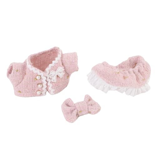 ZJchao Stylische Top -Hosen -Bow -Dekor -Puppen -Outfit -Set, Speziell für 17 cm Puppen, Polyester, die Förderung der Feinmotorik und das Fantasievolle Spiel mit Lebendigen Farben (PINK) von ZJchao