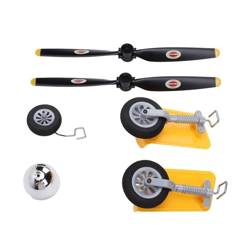 ZJchao WLtoys XK A300 RC-Flugzeugteile-Kombination mit Premium-RC-Flugzeugpropeller, Verarbeitetes Fahrwerksräder-Kopfrad-Propellerverkleidungsset für Einfache Installation von ZJchao