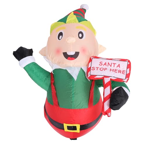 ZJchao Weihnachten Aufblasbare Elfen Weihnachtsfest-Elf-Urlaub in Aufblasbare Elf Dekoration 3,9 Fuß Aufblasbarer Weihnachtsmann mit Eingebauten LED-Leuchten für Garten Im Freien Im (EU -Stecker 220 von ZJchao