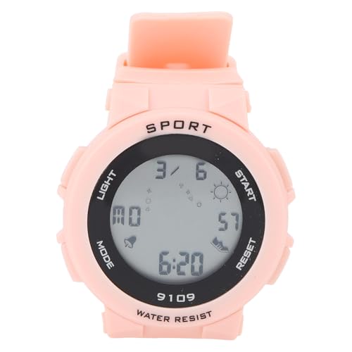 ZJchao wasserdichte Watch Water Resistant Watch Schwimmwache für Jungen Mädchen mit Leuchtendem Alarm 12/24H -Tag Display WR50m Schockfleisch Gummi -Gurt (Hell-Pink) von ZJchao