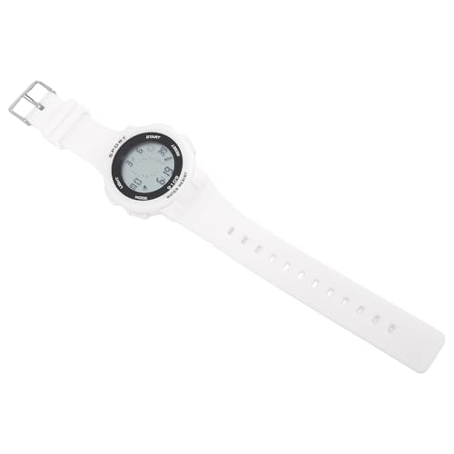 ZJchao wasserdichte Watch Water Resistant Watch Schwimmwache für Jungen Mädchen mit Leuchtendem Alarm 12/24H -Tag Display WR50m Schockfleisch Gummi -Gurt (White) von ZJchao