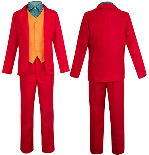 Joaquin Phoenix Cosplay Kostüm Clown Kleidung Arthur Fleck Rot Anzug Halloween The Joker Jacke Uniform, rot, X-Large von ZKNB