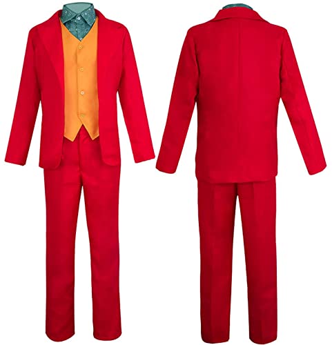 ZKNB Joaquin Phoenix Cosplay Kostüm Clown Kleidung Arthur Fleck Rot Anzug Halloween The Joker Jacke Uniform, rot, Medium ZKNB Joaquin Phoenix Cosplay Kostüm Clown Kleidung Arthur Fleck Rot Anzug Halloween The Joker Jacke Uniform, rot, Medium von ZKNB