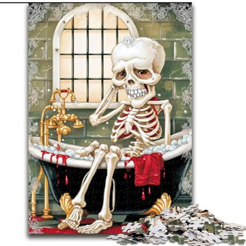 1000 Teile Puzzle-Geschenke: Skelett beim Baden, Holzpuzzle, 26x38cm, Denksportaufgabe, interaktives Familienspiel, geeignet für Kinder ab 14 Jahren 1000 Teile Puzzle-Geschenke: Skelett beim Baden, Holzpuzzle, 26x38cm, Denksportaufgabe, interaktives Familienspiel, geeignet für Kinder ab 14 Jahren von ZKYUBEK