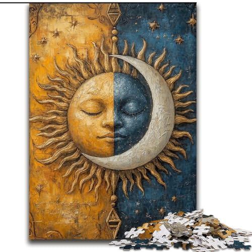 1000-Teile-Puzzle für Erwachsene, Sonne und Mond, Unmögliches Puzzle für Erwachsene, 26x38cm, für Teenager und Familien, perfekte DIY-Dekoration und knifflige Herausforderung 1000-Teile-Puzzle für Erwachsene, Sonne und Mond, Unmögliches Puzzle für Erwachsene, 26x38cm, für Teenager und Familien, perfekte DIY-Dekoration und knifflige Herausforderung von ZKYUBEK