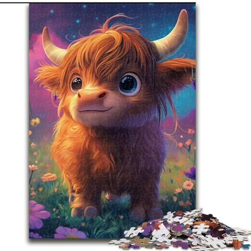1000-Teile-Puzzle für Erwachsene, süßes Yak-Baby, unmögliches Puzzle für Erwachsene, Größe 26x38cm, für Teenager und Familien, perfekte DIY-Dekoration und knifflige Herausforderung von ZKYUBEK