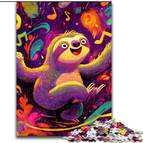 1000-teiliges Puzzle, Cartoon-Faultier, Holzpuzzle, 50x75cm, anspruchsvolles Denkspiel – entspannendes Spielzeug für Teenager 1000-teiliges Puzzle, Cartoon-Faultier, Holzpuzzle, 50x75cm, anspruchsvolles Denkspiel – entspannendes Spielzeug für Teenager von ZKYUBEK