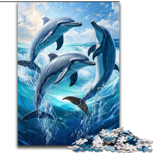 1000-teiliges Puzzle, Delfin-Puzzle, Holzpuzzle, 26x38cm, Denksportaufgabe, interaktives Familienspiel, geeignet für Kinder ab 14 Jahren 1000-teiliges Puzzle, Delfin-Puzzle, Holzpuzzle, 26x38cm, Denksportaufgabe, interaktives Familienspiel, geeignet für Kinder ab 14 Jahren von ZKYUBEK