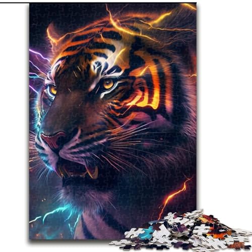 1000-teiliges Puzzle, Fantasy-Tiger, Größe 50x75cm, anspruchsvolles Denkspiel für Teenager, unterhaltsames interaktives Spiel für die ganze Familie von ZKYUBEK
