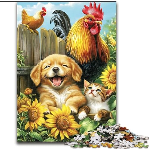 1000-teiliges Puzzle, Geschenke für Bauernhofkatzen und -Hunde, Holzpuzzle, 26x38cm, Denksportaufgabe, interaktives Familienspiel, geeignet für Kinder ab 14 Jahren 1000-teiliges Puzzle, Geschenke für Bauernhofkatzen und -Hunde, Holzpuzzle, 26x38cm, Denksportaufgabe, interaktives Familienspiel, geeignet für Kinder ab 14 Jahren von ZKYUBEK