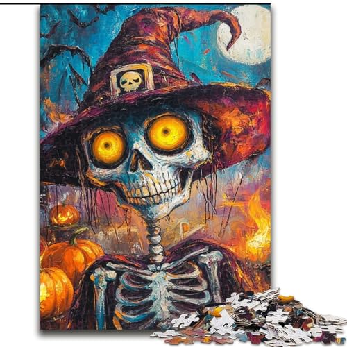 1000-teiliges Puzzle, Halloween-Skelett, Holzpuzzle, 50x75cm, anspruchsvolles Denkspiel – entspannendes Spielzeug für Teenager 1000-teiliges Puzzle, Halloween-Skelett, Holzpuzzle, 50x75cm, anspruchsvolles Denkspiel – entspannendes Spielzeug für Teenager von ZKYUBEK