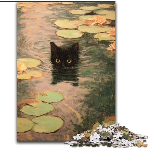 1000-teiliges Puzzle, Kunst-Katzen-Puzzle, 26x38cm, anspruchsvolles DIY-Denkspiel, perfektes Familienspiel oder dekoratives Geschenk von ZKYUBEK