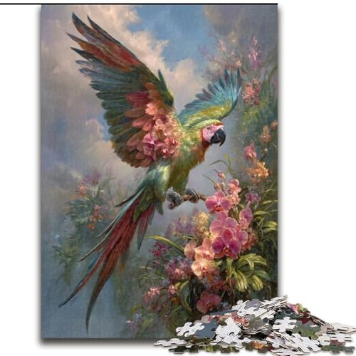 1000-teiliges Puzzle, Papagei, 1000 Teile, für Erwachsene, interaktives Familienspiel, Gehirn-Herausforderungsgeschenk, 26x38cm von ZKYUBEK