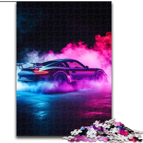 1000-teiliges Puzzle, Rauchsportwagen, Holzpuzzle, Familieninteraktion und lustiges Geschenk, lebendiges abstraktes Design, 26x38cm 1000-teiliges Puzzle, Rauchsportwagen, Holzpuzzle, Familieninteraktion und lustiges Geschenk, lebendiges abstraktes Design, 26x38cm von ZKYUBEK