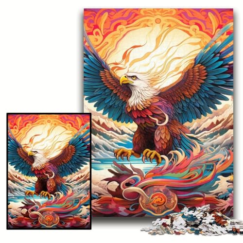 1000-teiliges Puzzle, bunter Adler, Holzpuzzle für Erwachsene, 50x75cm, für Heimdekoration, Gehirntraining 1000-teiliges Puzzle, bunter Adler, Holzpuzzle für Erwachsene, 50x75cm, für Heimdekoration, Gehirntraining von ZKYUBEK