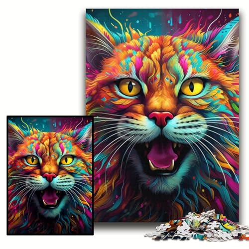 1000-teiliges Puzzle, bunter Luchs, anspruchsvolle Puzzles, 50x75cm, interaktives Familienspiel, DIY-Heimdekoration, Gehirn-Herausforderung, Geschenk 1000-teiliges Puzzle, bunter Luchs, anspruchsvolle Puzzles, 50x75cm, interaktives Familienspiel, DIY-Heimdekoration, Gehirn-Herausforderung, Geschenk von ZKYUBEK