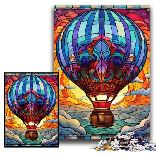 1000-teiliges Puzzle, farbenfrohe Kunst, Heißluftballon, Holzpuzzle für Erwachsene, 50x75cm, Muttertag, Geburtstag, Weihnachten 1000-teiliges Puzzle, farbenfrohe Kunst, Heißluftballon, Holzpuzzle für Erwachsene, 50x75cm, Muttertag, Geburtstag, Weihnachten von ZKYUBEK
