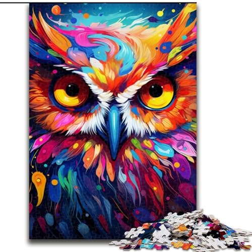 1000-teiliges Puzzle, farbenfrohe Kunst-Eule, Holzpuzzle für Erwachsene, Größe 50x75cm, anspruchsvolles Denkspiel für Teenager, Spaß am Familienspieleabend 1000-teiliges Puzzle, farbenfrohe Kunst-Eule, Holzpuzzle für Erwachsene, Größe 50x75cm, anspruchsvolles Denkspiel für Teenager, Spaß am Familienspieleabend von ZKYUBEK