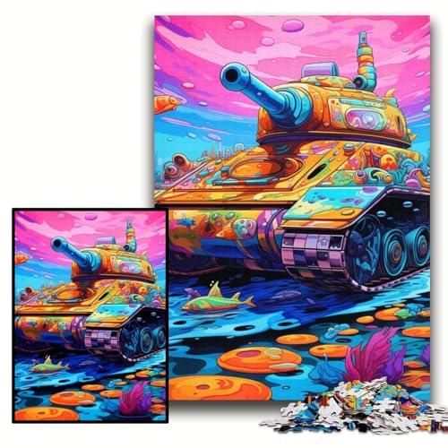 1000-teiliges Puzzle, farbenfroher Kunstpanzer, Holzpuzzle, 50x75cm, perfekt für Halloween, Weihnachten, Geburtstagsgeschenk 1000-teiliges Puzzle, farbenfroher Kunstpanzer, Holzpuzzle, 50x75cm, perfekt für Halloween, Weihnachten, Geburtstagsgeschenk von ZKYUBEK