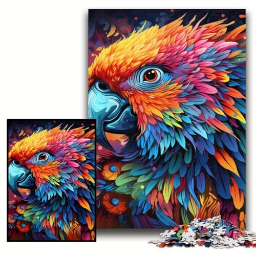 1000-teiliges Puzzle, farbenfroher Kunstpapagei, unmögliches Puzzle für Erwachsene, 50x75cm, für Teenager und Familien, perfekte DIY-Dekoration und knifflige Herausforderung 1000-teiliges Puzzle, farbenfroher Kunstpapagei, unmögliches Puzzle für Erwachsene, 50x75cm, für Teenager und Familien, perfekte DIY-Dekoration und knifflige Herausforderung von ZKYUBEK