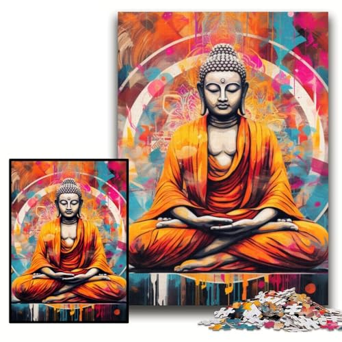 1000-teiliges Puzzle, farbenfrohes Buddha-Puzzle aus Pappe, 26x38cm, Halloween, Weihnachten, Geburtstag 1000-teiliges Puzzle, farbenfrohes Buddha-Puzzle aus Pappe, 26x38cm, Halloween, Weihnachten, Geburtstag von ZKYUBEK