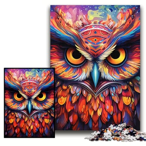 1000-teiliges Puzzle, farbenfrohes Eulen-Kunstpuzzle für Erwachsene, 26x38cm, ideal für Verliebte, perfektes Weihnachts-, Neujahrs- und Valentinstagsgeschenk 1000-teiliges Puzzle, farbenfrohes Eulen-Kunstpuzzle für Erwachsene, 26x38cm, ideal für Verliebte, perfektes Weihnachts-, Neujahrs- und Valentinstagsgeschenk von ZKYUBEK