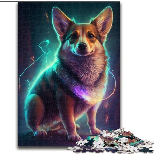 1000-teiliges Puzzle, farbiges Corgi-Puzzle aus Pappe, Größe 26x38cm, anspruchsvolles Denkspiel – entspannendes Spielzeug für Teenager von ZKYUBEK