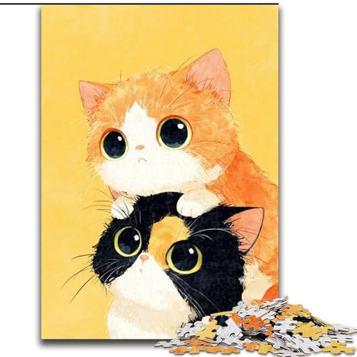 1000-teiliges Puzzle, künstlerische abstrakte Schwarze Katze, Holzpuzzle für Erwachsene, 26x38cm, anspruchsvolles DIY-Denkspiel für Teenager 1000-teiliges Puzzle, künstlerische abstrakte Schwarze Katze, Holzpuzzle für Erwachsene, 26x38cm, anspruchsvolles DIY-Denkspiel für Teenager von ZKYUBEK