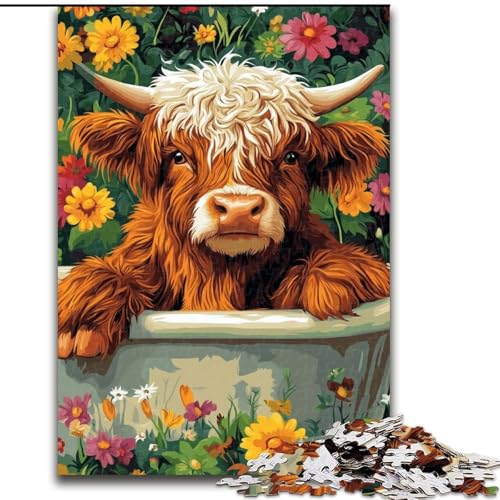1000-teiliges Puzzle „Badezimmerhöhen – Kuh“ aus Holz, 50x75cm, anspruchsvolles Denkspiel – entspannendes Spielzeug für Teenager 1000-teiliges Puzzle „Badezimmerhöhen – Kuh“ aus Holz, 50x75cm, anspruchsvolles Denkspiel – entspannendes Spielzeug für Teenager von ZKYUBEK