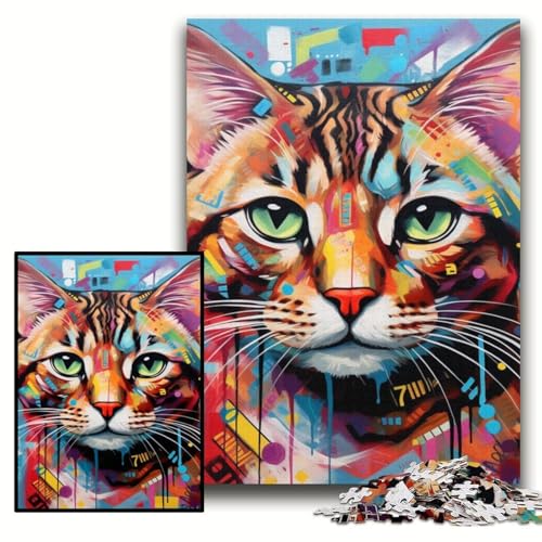 1000-teiliges Puzzle „Bengalkatze“, Holzpuzzle für Erwachsene, 50x75cm, für Heimdekoration, Gehirntraining 1000-teiliges Puzzle „Bengalkatze“, Holzpuzzle für Erwachsene, 50x75cm, für Heimdekoration, Gehirntraining von ZKYUBEK