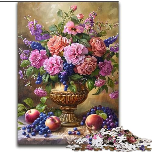 1000-teiliges Puzzle „Blumenkunst“, 26x38cm, Familie und Freunde, geeignet für Kinder ab 14 Jahren von ZKYUBEK