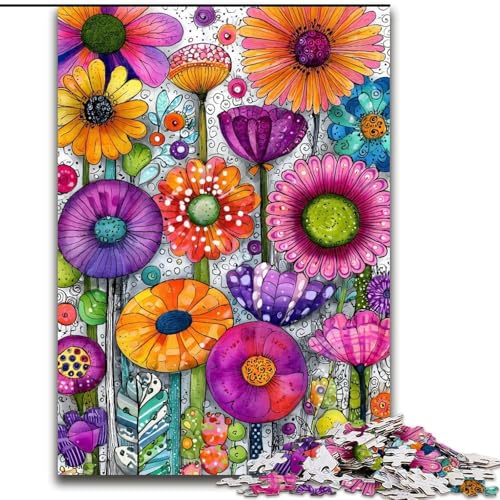 1000-teiliges Puzzle „Blumenkunst“, Karton-Puzzle, 26x38cm, anspruchsvolles Denkspiel – entspannendes Spielzeug für Teenager von ZKYUBEK