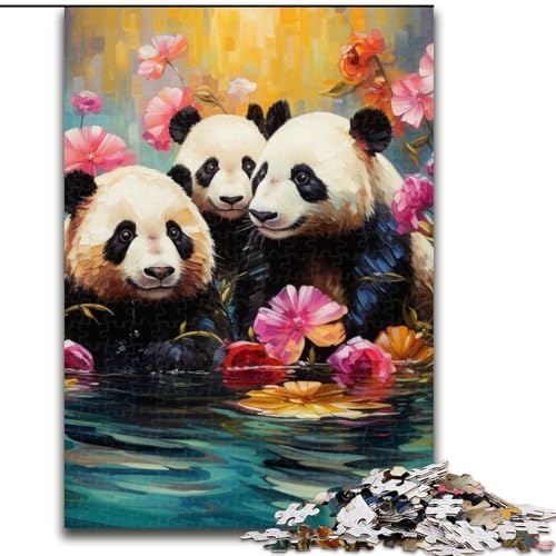 1000-teiliges Puzzle „Blumenpanda“ für Erwachsene, Größe 26x38cm, Denkspiel für Teenager 1000-teiliges Puzzle „Blumenpanda“ für Erwachsene, Größe 26x38cm, Denkspiel für Teenager von ZKYUBEK