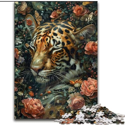 1000-teiliges Puzzle „Blumentiger“ für Erwachsene, 26x38cm, Eltern, Partner, Freunde – ab 14 Jahren von ZKYUBEK